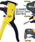 Wire Stripping Tool For 14-24 AWG Cables, Automatic Stripping Pliers For Speaker Wire And Flat Ribbon Cable, Adjustable Stop