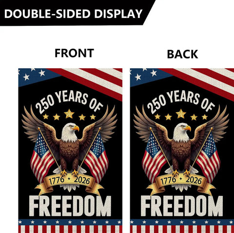 USA Proud 250th Anniversary Garden Flag Eagle Design Double Sided For Outdoor Display 12 By 18 Inches Yard Patio Garden 1776 2026 Commemorative Banner For Home Display