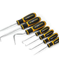 7 Piece Hook And Pick Tool Set For Auto And Mechanic Work And Engine Bay Access, Rust Resistant Alloy Steel Blades, Ergonomic Tri Lobe Dual Material Handle