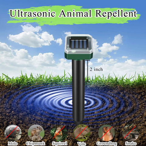 Solar Powered Pest Shield Kit 10 Pack Waterproof Outdoor Repellent For Lawns And Gardens, ultrasonic device with solar panel