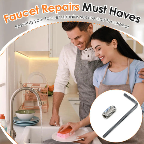 Heavy Duty Set Screw Kit For Quick Faucet Handle Fixes Top Shelf Moen 155023 Replacement Parts in kitchen with tools.