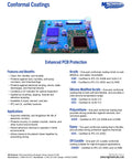 Silicone Conformal Coating 422C information sheet featuring PCB protection details and specifications.