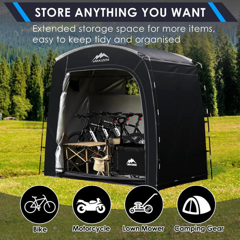 Bike Storage Tent Outdoor Portable Shed For 2 To 4 Bikes And More Large 90 By 33 By 75 Inch Space Built With 210D Oxford Cloth And PU4000mm Waterproof