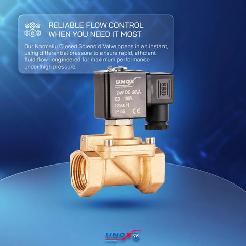 1 Inch NPT Solenoid Valve 24V DC Brass Normally Closed Control Valve For Water And Air, Heavy Duty, industrial use