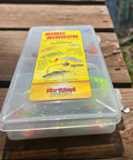 Mimic Minnow Swimbait Lure Kit With Jig Head Design Assorted Sizes And Colors packaging on a wooden surface