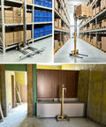 Heavy Duty Portable Lift Trolley With Manual Winch And Forks, Ultimate 80kg Material Handler For Warehouse Moving in action.