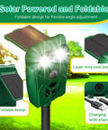 Solar Powered Ultrasonic Animal Repellent With Motion Sensor And LED Flashing Lights For Outdoor Yards Waterproof Device To Repel Deer Coyotes Raccoons And Cats foldable solar panel
