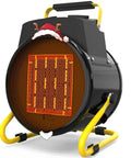 1500W Outdoor Space Heater For Patio And Garage With 3 Second Quick Heat, Overheat Protection, Non Slip Cushion Base in black