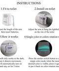 Motion Activated Toilet Night Light 3 Pack With 8 Color Changing LED Lights For Bathroom Use Waterproof Toilet Bowl Glow Battery Not Included Perfect Faucet Light Accent For Nighttime Safety And Decor instruction guide