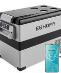 Solid Forty Eight Quart 12 Volt Compressor Portable Fridge And Freezer For Your Ride Delivers Hella Fast Cooling with smartphone.