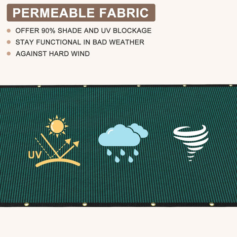 Heavy Duty Privacy Screen Fence 6 Ft By 50 Ft Mesh Shade Net With 90 Percent Blockage 170GSM Polyethylene Material graphic