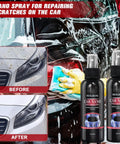 Car Nano Paint Coating Kit 120ml Plus 100ml Water Displacement Scratch Repair Spray application and results on car