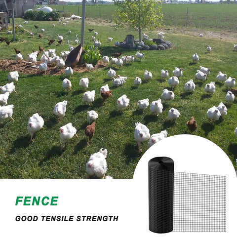 16 Gauge Black Vinyl Coated Welded Wire Mesh Roll 24 Inch By 50 Foot 1x1 Inch Square Hardware Cloth for fencing