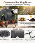 Dual Chamber Compost Tumbler 37.5 Gallon Outdoor Bin BPA Free Rotating Composter With Two Lockable Doors in garden