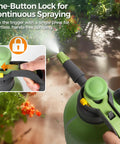 Hand Pump Sprayer 2L Garden Sprayer for Plants and Lawn Care with one-button lock for continuous spraying in use