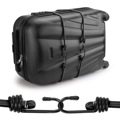 Heavy Duty 4 Pack 24 Inch Black Bungee Cords With Hooks For Camping Tents Tarps Luggage Racks Bikes Kayaks Cargo Securing
