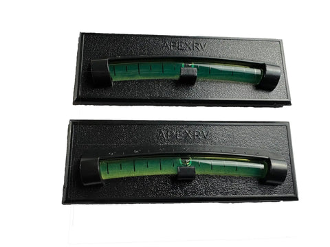 Dead Nuts Accurate RV Bubble Level With Non Fading Green Vial Boss Grade Adhesive Back Clear Gradient Tilt Indicator Solid Choice For Camper Motorhome Trailer Dependable Two Pack Kit