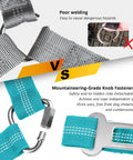 Comparison of poor welding vs mountaineering-grade fasteners for Heavy Duty Dog Seat Belt Harness For Car With Adjustable Reflective Bungee Leash.