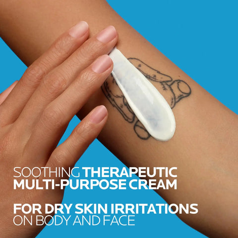 Application of the Ultimate Go To Healing Balm With Vitamin B5 Soothing Cream on arm for dry skin irritations.