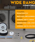 Drum Roller Kit With Drive Belt And Idler Pulley For Maytag Neptune 3000 Series shown with dryer compatibility list