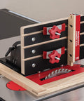 Pro Grade Micro Adjustable Joinery Sled For Precise Box Joints, Miters And Angled Cuts On Table Saw And Router Table, Nine Inch Base