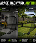 Compact Golf Practice Net With Steel Frame And Side Net Protection For Indoor Or Outdoor Use, 10 Feet Wide By 7.5 Feet High setup