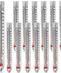 24 Pcs V Shaped Dual Scale Mercury Free Lab Thermometers For Classrooms And Home Science Kits, metal shell, red indicator