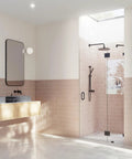 Frameless Shower Door Hinge With Enduroshield Glass Coating In Polished Brass, 78 By 43.25 Inches, Heavy-Duty Pivot Hardware For Glass Enclosures, Smooth Operation, Rust-Resistant Finish on glass shower door
