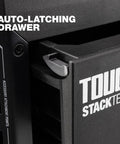 Auto-latching drawer mechanism on StackTech 1 Drawer Tool Box With Auto Latching Drawers, 50 Lb Capacity, Stackable Tool Storage