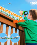 Kid Friendly 4K Handheld Microscope With 2.0 Inch Screen Rechargeable Camera Includes 6 Slides Game Changer For Indoor Outdoor Exploration Portable Science Toy For Ages 3 To 12 Easy To Use For Curious Young Explorers, child viewing airplane