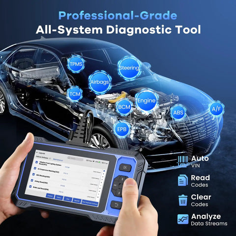 Bidirectional OBD2 Scanner All In One For All Car Systems With 3000 Plus Active Tests Pro Grade Diagnostic Tool in hand