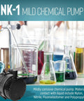 Plug And Play 115 Volt Submersible Centrifugal Pump Resists Mild Acid And Alkali Flow Delivers Heavy Duty 210 Gph Volume Zero Drama Perfect For Hydroponics Fountains Or Coolant Tanks Today, shown with lab glassware.