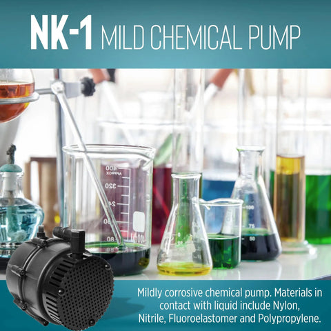 Plug And Play 115 Volt Submersible Centrifugal Pump Resists Mild Acid And Alkali Flow Delivers Heavy Duty 210 Gph Volume Zero Drama Perfect For Hydroponics Fountains Or Coolant Tanks Today, shown with lab glassware.