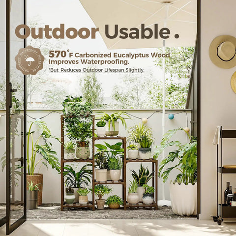 Sturdy Pine Wood Plant Stand And Versatile Ladder Shelf Ideal For Indoors Or Outdoors Multi Tier Pot Rack Helping Plant Parents Display Their Leafy Collection With Zero Hassle And Cool Vibe