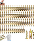 Heavy Duty No Drill Drywall Anchors Kit With Metal Expansion Screws, 50 Pcs, Self Tapping Design For Easy Install, Includes Screws And Gloves, Carbon Steel Zinc Plated For Strong Rust Resistant Wall Mounts. 50-piece set shown with gloves