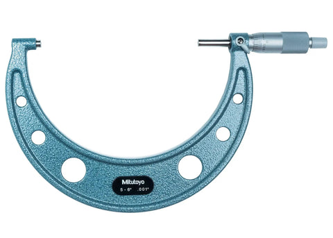 Outside Micrometer With Ratchet Stop And Inspection Certificate, Carbide Spindle And Anvil For Long-Lasting Precision, 0.001 Inch Resolution, Five To Six Inch Range, Pro Shop Grade Gear For Machinists. 5-6 in micrometer shown