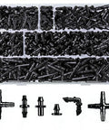Two Hundred Twenty Piece Drip Irrigation Kit with One Quarter Inch Tubing Fittings for Garden Lawn and Flower Beds Sprinkler Systems