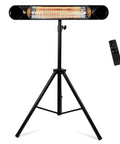 Infrared Patio Heater With Remote Control 1500W Dual Mount Indoor Outdoor Heat Source on portable tripod stand with remote