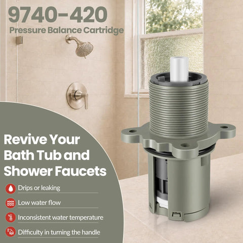 Pressure Balanced Shower Cartridge 9740420 Replacement For Pfister 0X8 JX8 VB8 JV8 Legacy Tub And Shower Valves No Hassle DIY Friendly Easy Install Backwards Compatible Price Pfister Valve Cartridge Replacement Parts