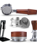 Killer 54Mm Bottomless Portafilter Set For Breville Espresso Machines with tamper, WDT tool, funnel and screens on white background.