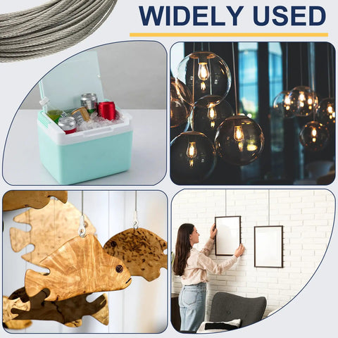 16 Inch Stainless Steel Braided Cabinet Door Restraint Cable Kit With Eyelets, Flexible Hinge Limiter For Chest, Cupboard And Closet Doors, 10 Pack Keeps Cabinets From Slamming, Easy Install And Smooth Door Action on hanging decor and cooler lid