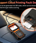 Go To Car Diagnostic Tool With 50,000 DTC Library That Reads And Clears Engine Codes for Cars 1996 and Newer shown with printer