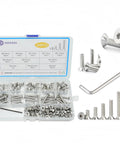 Totally Legit M5 Assorted Screw Kit 240 Piece Bundle With Socket Wrench 304 Stainless Steel fasteners in organizer with hex key.