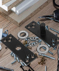 Heavy Duty 360 Degree Hidden Pivot Hinge In Matte Black Stainless Steel, Silent Concealed Bearing with installation hardware