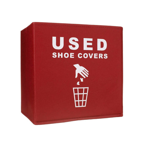 Foldable Shoe Cover Boxes With Please Cover Your Shoes Sign Blue And Red Set For Realtors Real Estate Pros And Offices Durable Cloth Box And Sign