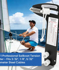 Hands Off Sailboat Rigging Tension Gauge For Wire Rope And Cable Fit In Three Thirty-Second Inch, One Eighth Inch, And Five Thirty-Second Inch Sizes, Eight Hundred Pound Rating, Accurate Tool To Prevent Over Tightening And Under Tightening on sailboat rigging