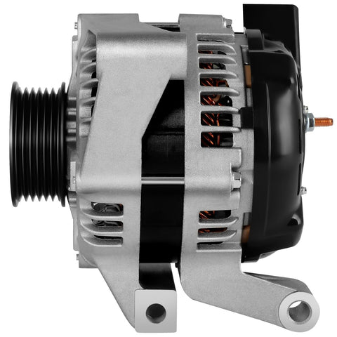 Side view of Alternator Replacement For Buick LeSabre And Pontiac Bonneville 2004 2005 3.8L V6 12V 140Amp Clockwise 6 Groove Pulley OE 11035 Compatible High Output Auto Electrical Power For Your Daily Driver.