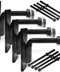 Hella Sturdy Four Pack Five Inch J Bolt Gate Hinges For Wood And Metal Fencing with heavy duty screws and brackets.