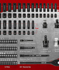 3/8 Inch Impact Socket Set 92 Pieces With Adapters CrMo Steel Deep Sockets Quick Release Ratchet And Palm Kit For Tough Jobs, tool layout