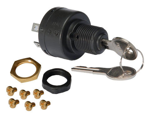 Ignition Switch With 3 Position Magneto White Housing Push To Choke Built For Tough Marine Use Non Conductive Body Corrosion Resistant